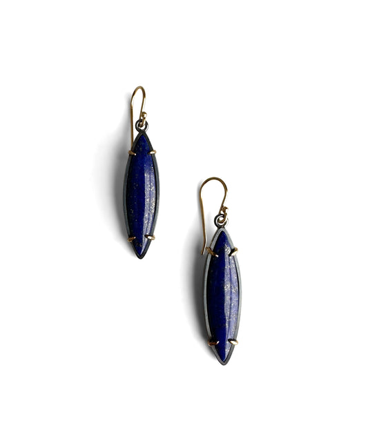 Lapis Lazuli, 18k gold and Sterling Silver Dangle Earrings