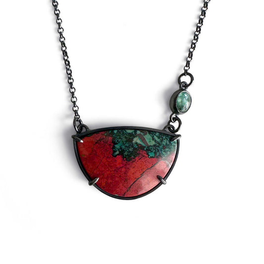 Sonoran Sunrise, Grandidierite and Sterling Silver Handmade Necklace