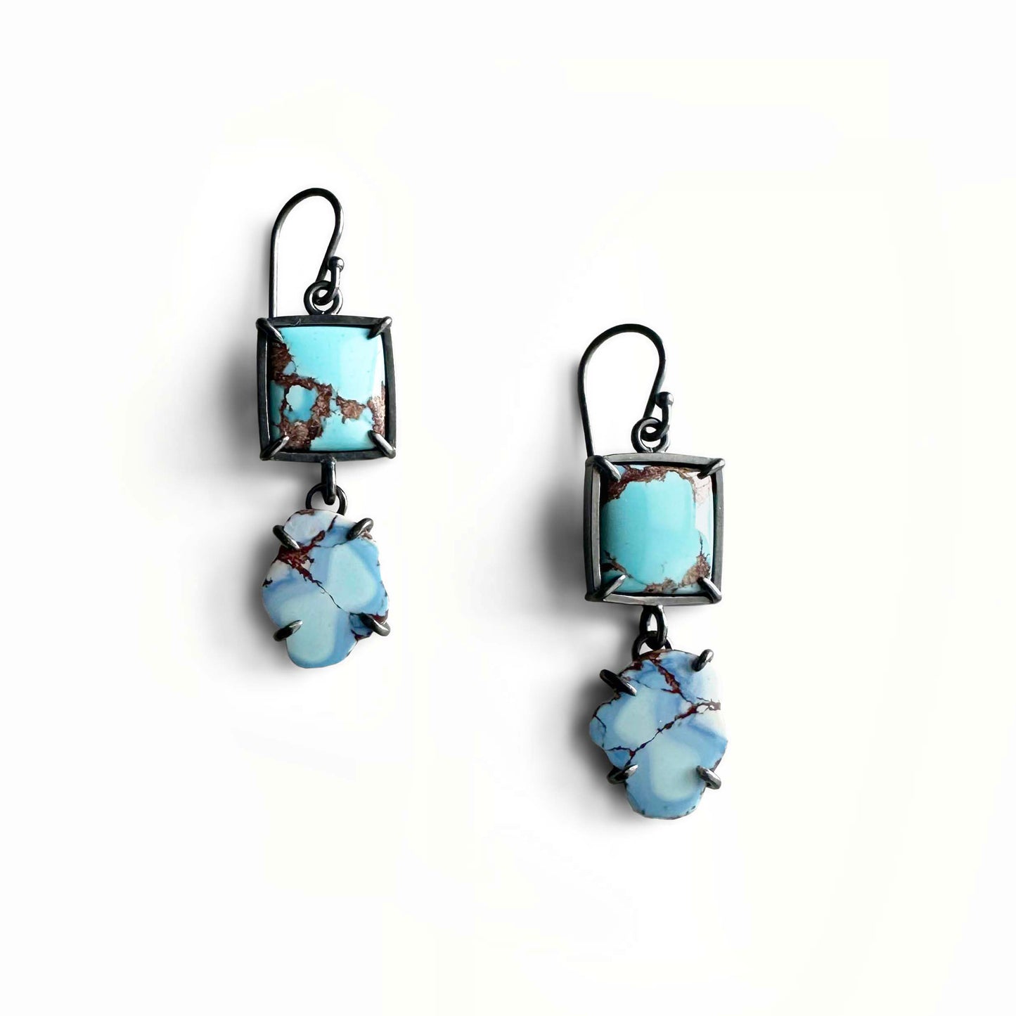 Golden Hills Turquoise and Sterling Silver Dangle Earrings