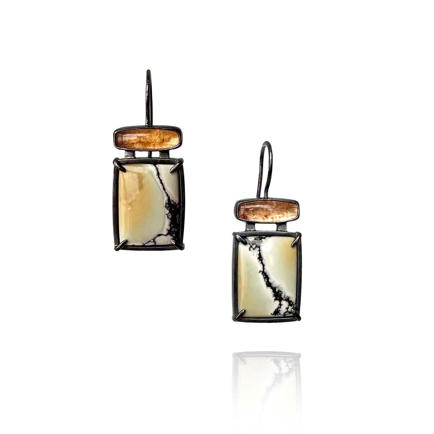 Ivory Creek Variscite, Imperial Topaz and Sterling Silver Handmade Dangle Earrings