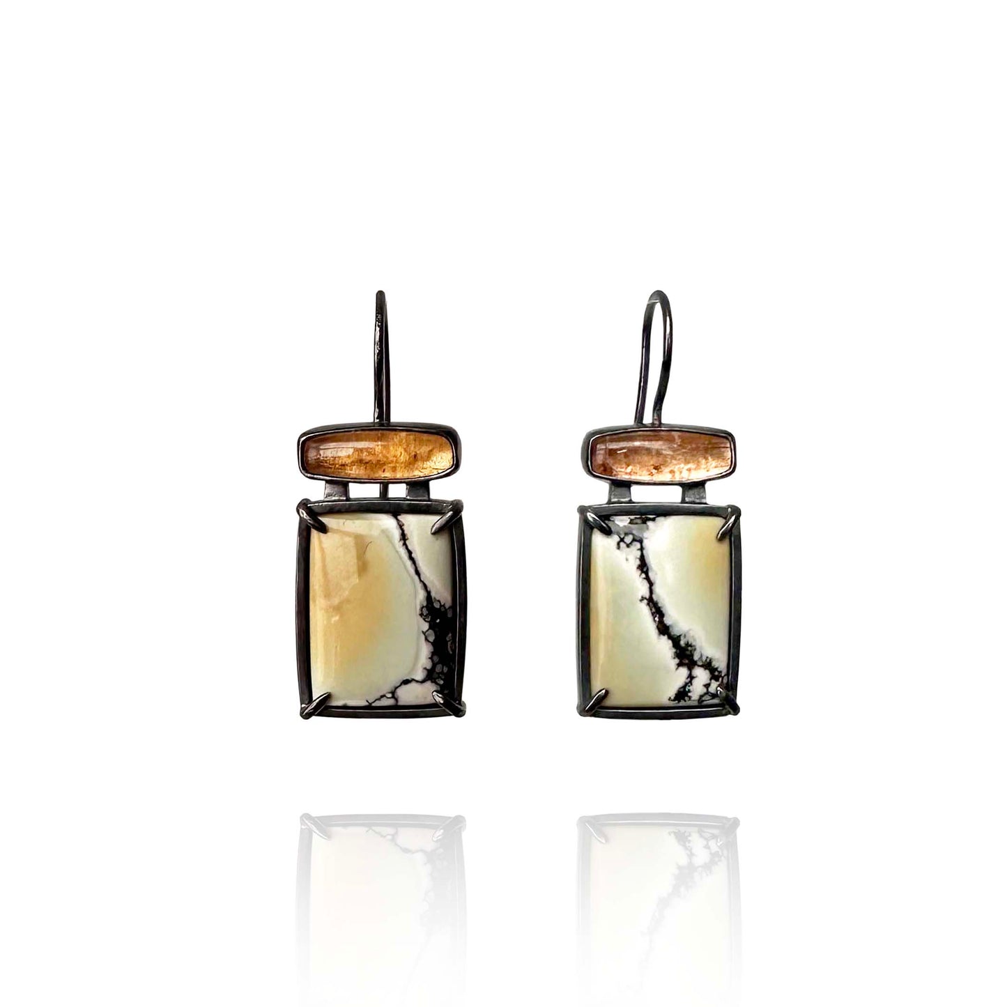 Ivory Creek Variscite, Imperial Topaz and Sterling Silver Handmade Dangle Earrings