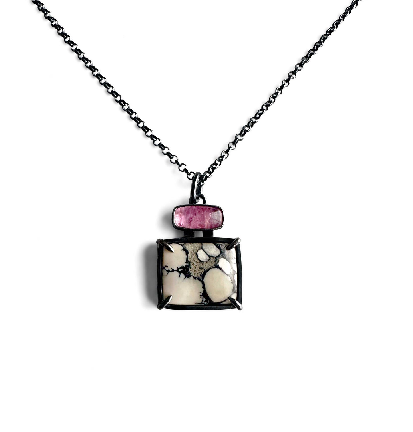 Ivory Creek Variscite, Imperial Topaz and Sterling Silver Pendant Necklace