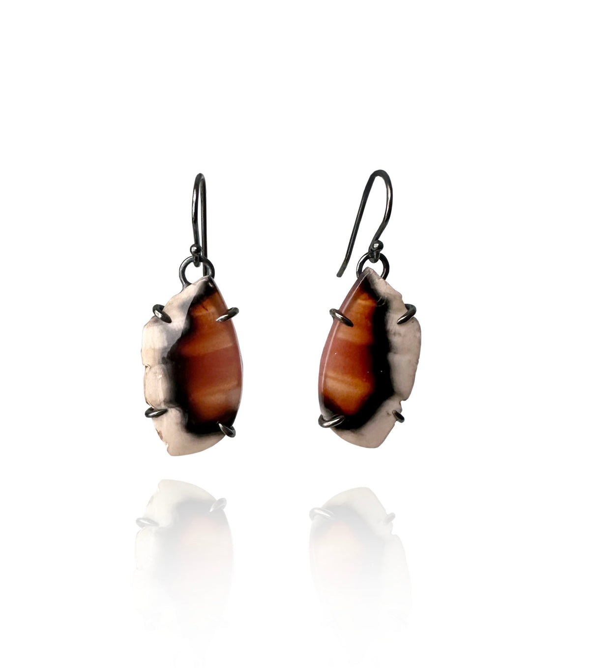 Sumatran Agate and Sterling Silver Handmade Dangle Earrings