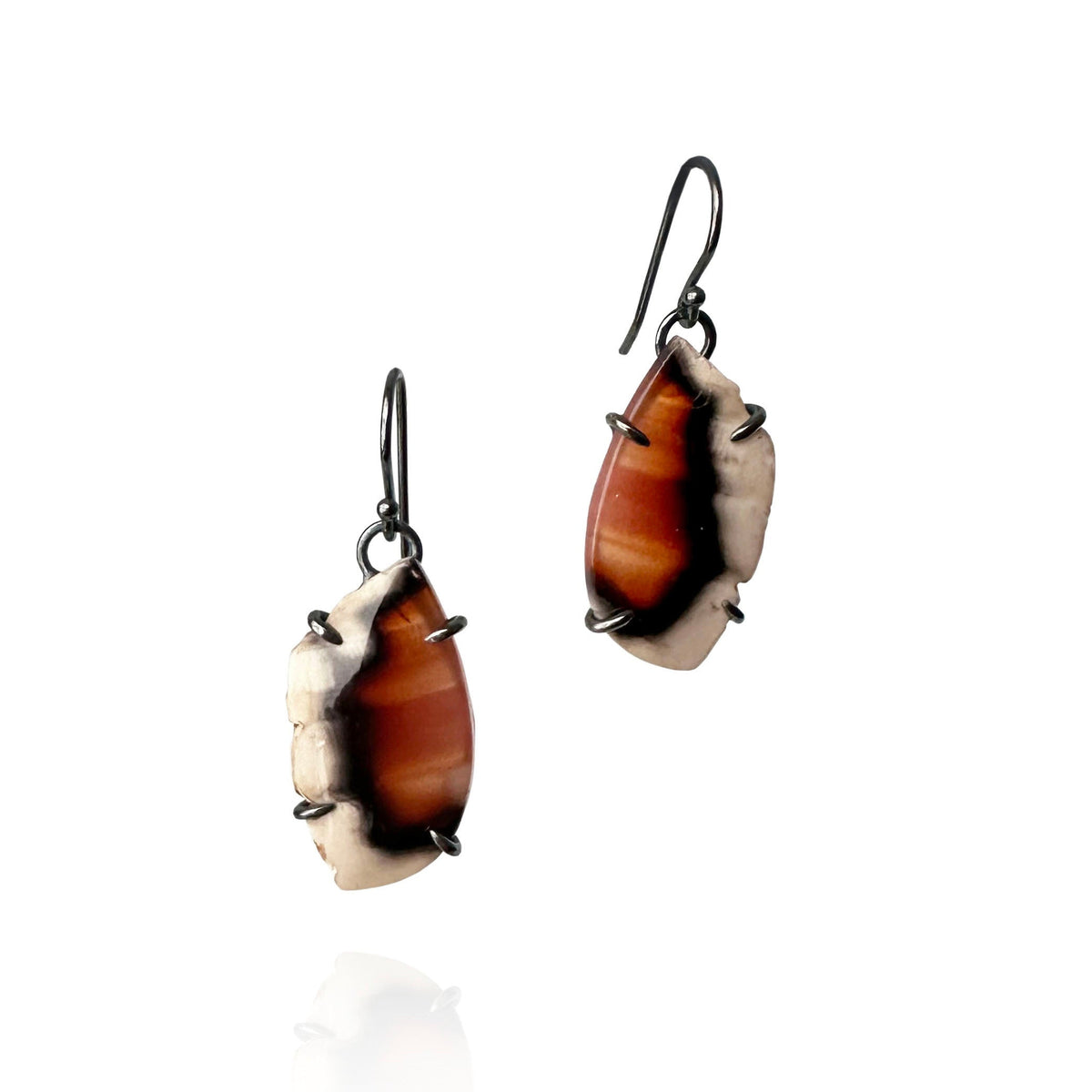 Sumatran Agate and Sterling Silver Handmade Dangle Earrings
