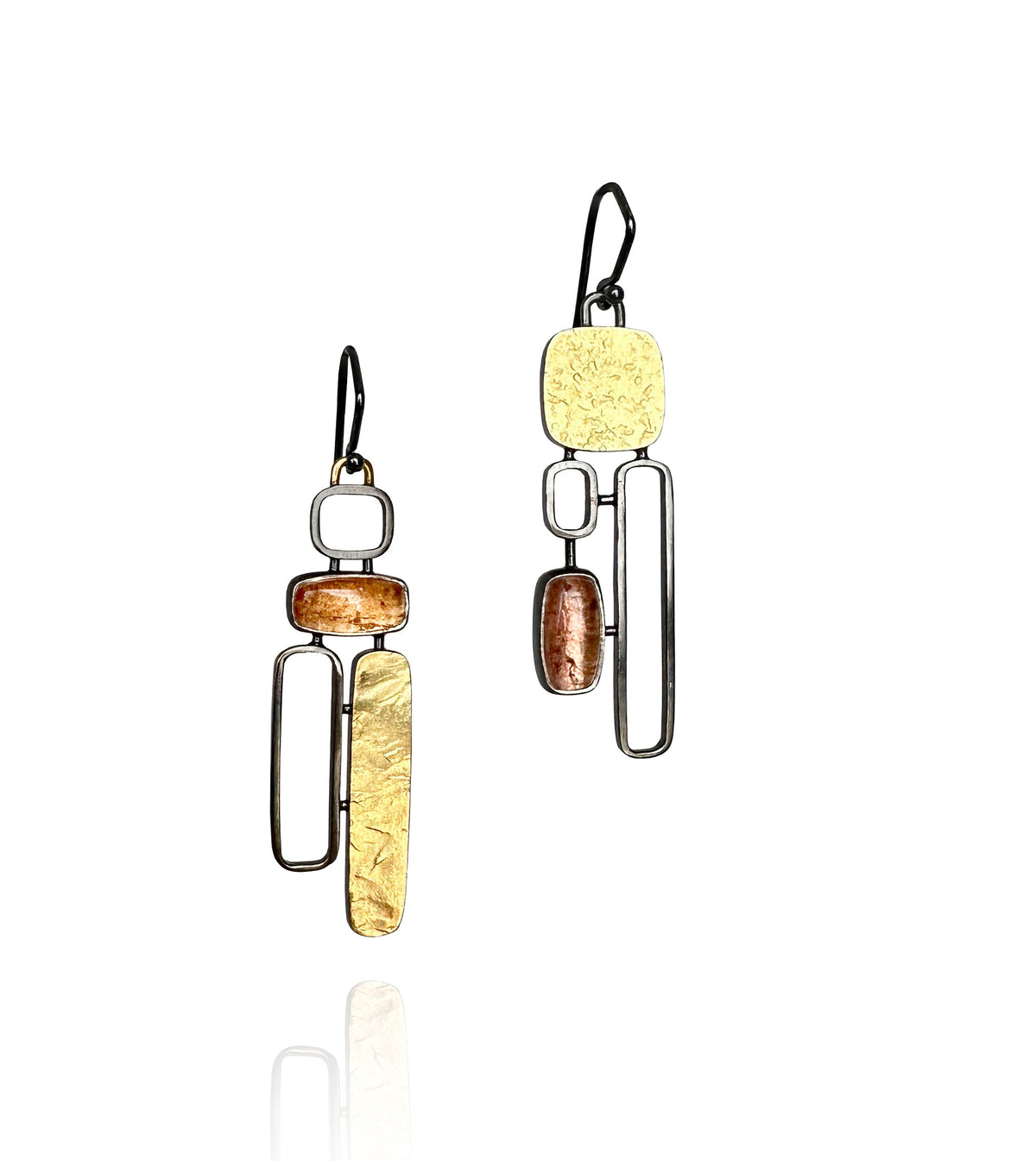 Imperial Topaz 14k Gold, Bi-Metaland Sterling Silver Handmade Dangle Earrings