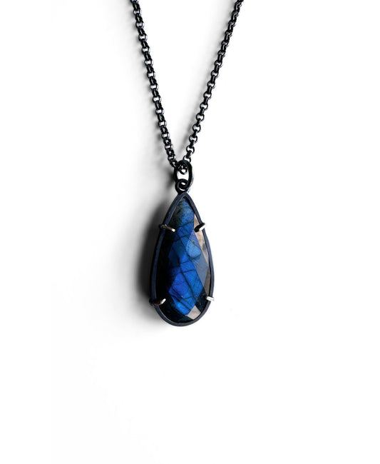 Labradorite and Sterling Silver Handmade Pendant Necklace