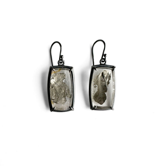 Marcasite in Quartz and Sterling Silver Handmade Dangle Earrings