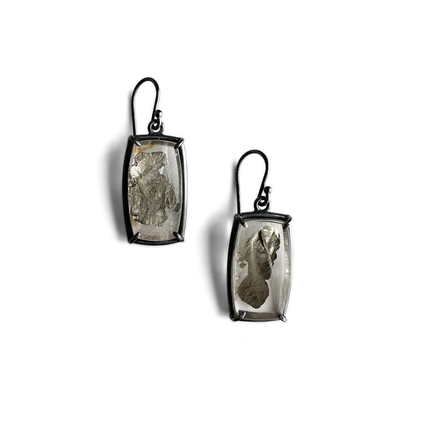 Marcasite in Quartz and Sterling Silver Handmade Dangle Earrings