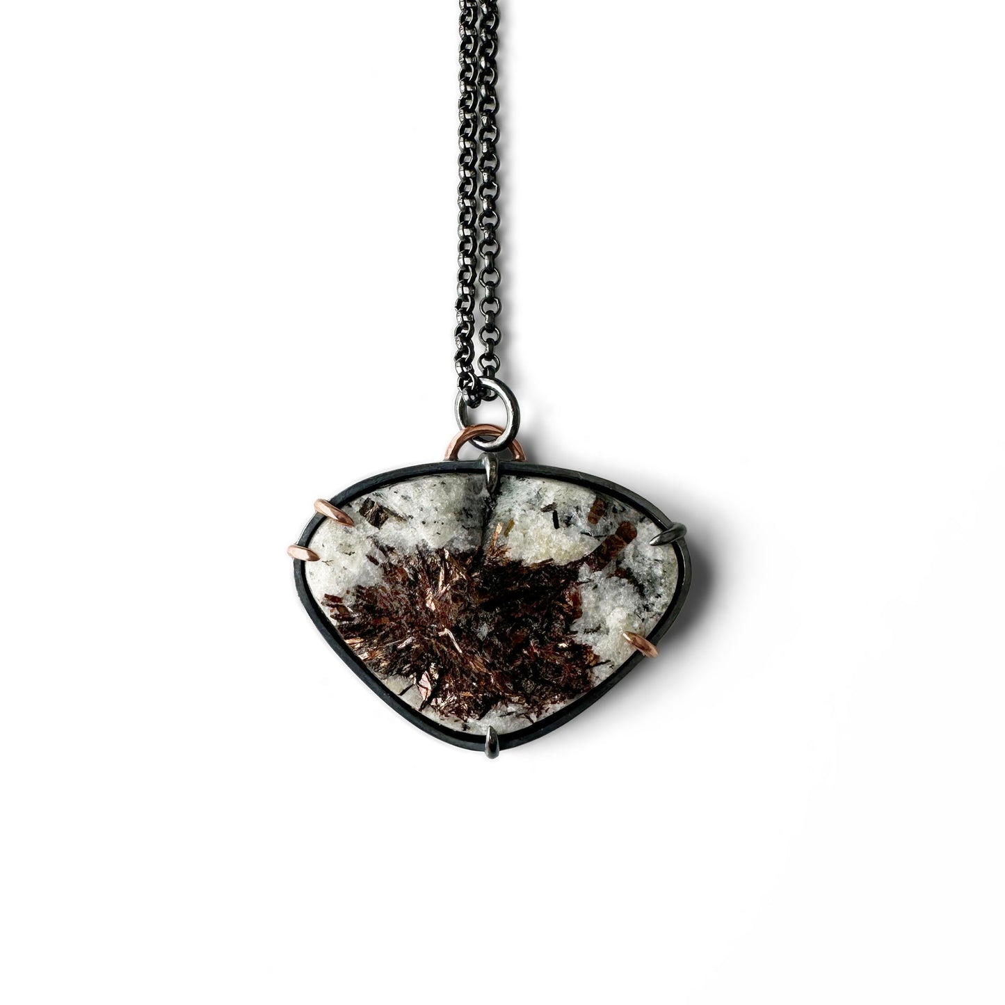 Astrophyllite, 14k Rose Gold and Sterling Silver Statement Necklace