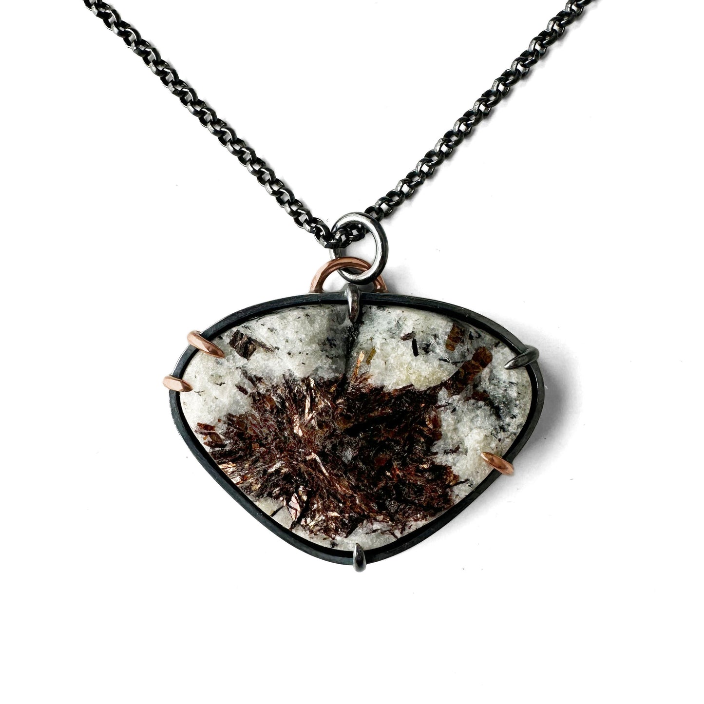 Astrophyllite, 14k Rose Gold and Sterling Silver Statement Necklace