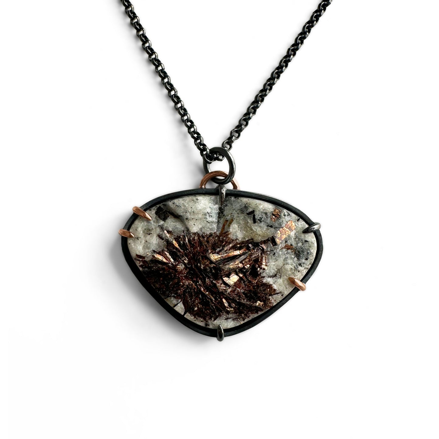 Astrophyllite, 14k Rose Gold and Sterling Silver Statement Necklace